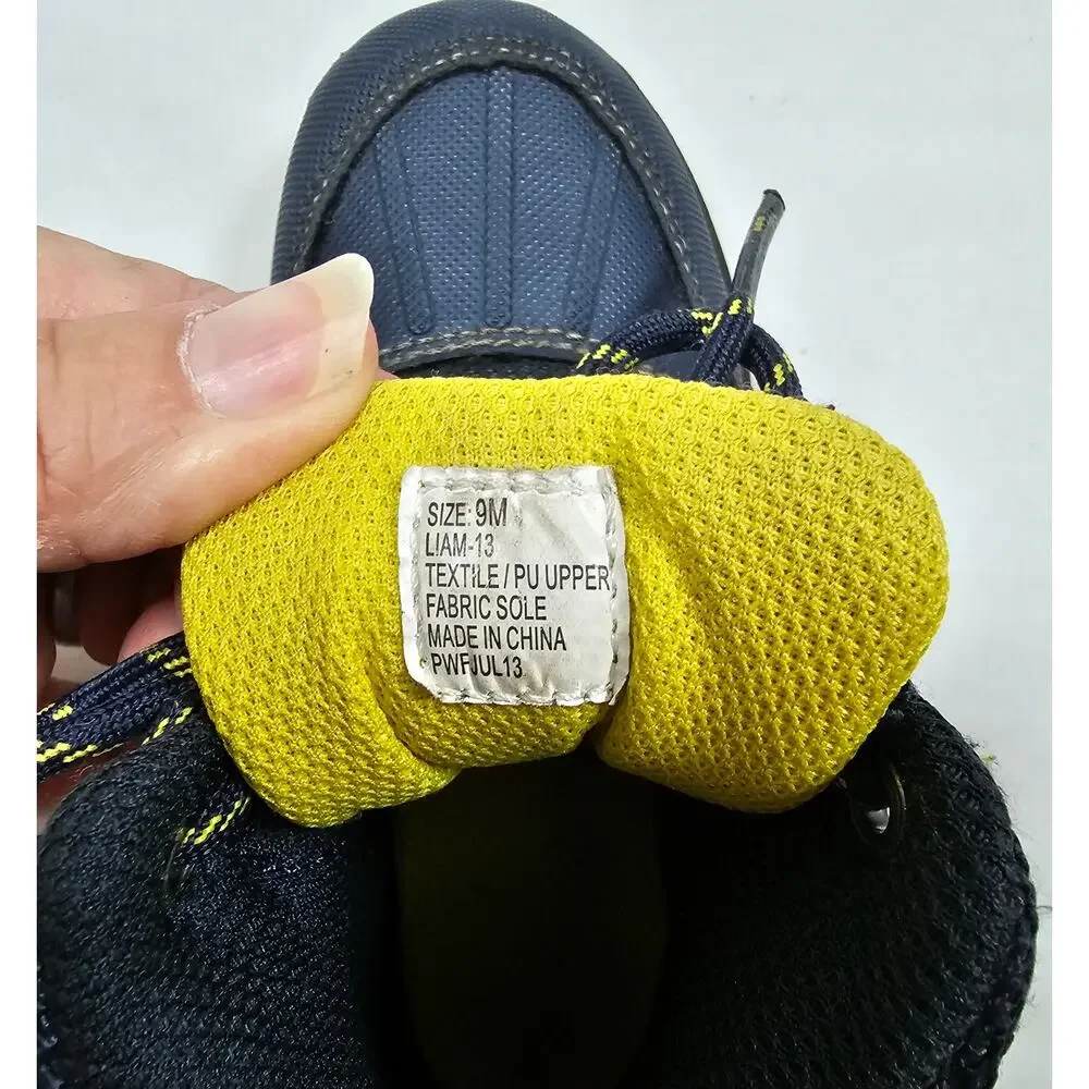 OSHKOSH B'GOSH Duck Boots Blue Yellow Brown Toddler size 9M